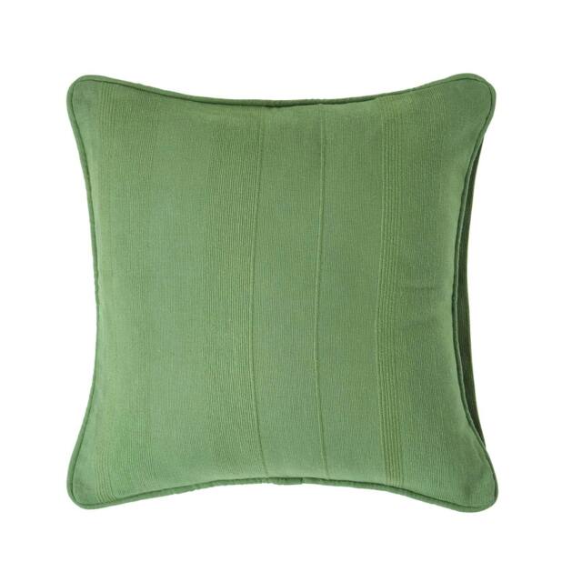 Homescapes Cotton Rajput Ribbed Dark Olive Cushion Cover - 45 x 45cm Green Dark Olive 1