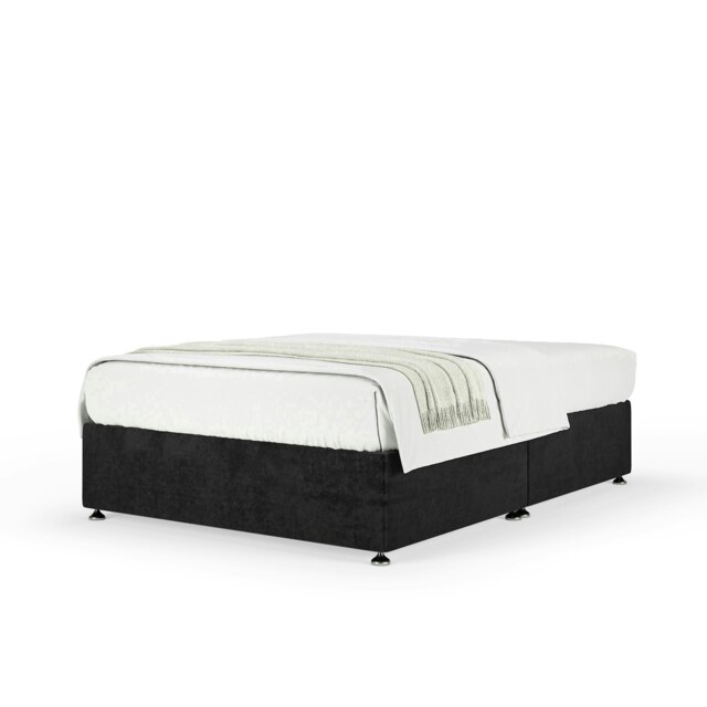 Neptune Spring Black Naples Velvet Divan Set Single
