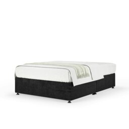 Neptune Spring Black Naples Velvet Divan Set Single