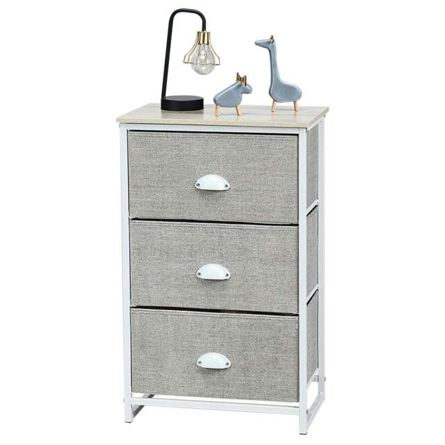 COSTWAY Chest of Drawers with 3 Drawers Organizer Unit White
