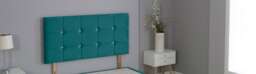 "Green Plush Velvet Cube Headboard Green 4FT Small Double 20""inch Headboard"