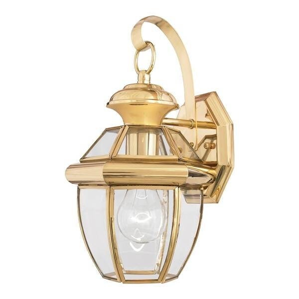 Newbury 1 Light Outdoor Small Wall Lantern Light Polished Brass IP44, E27
