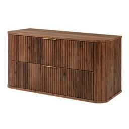 Elegance Glamour Style 2 Drawer Bathroom Vanity Cabinet 100cm - Walnut Brown California Wallnut