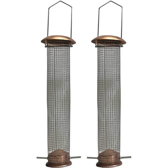 Large Copper Style Hanging Bird Nut Feeder (Set of 2)