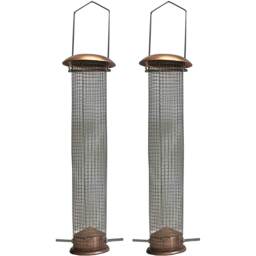 Large Copper Style Hanging Bird Nut Feeder (Set of 2)