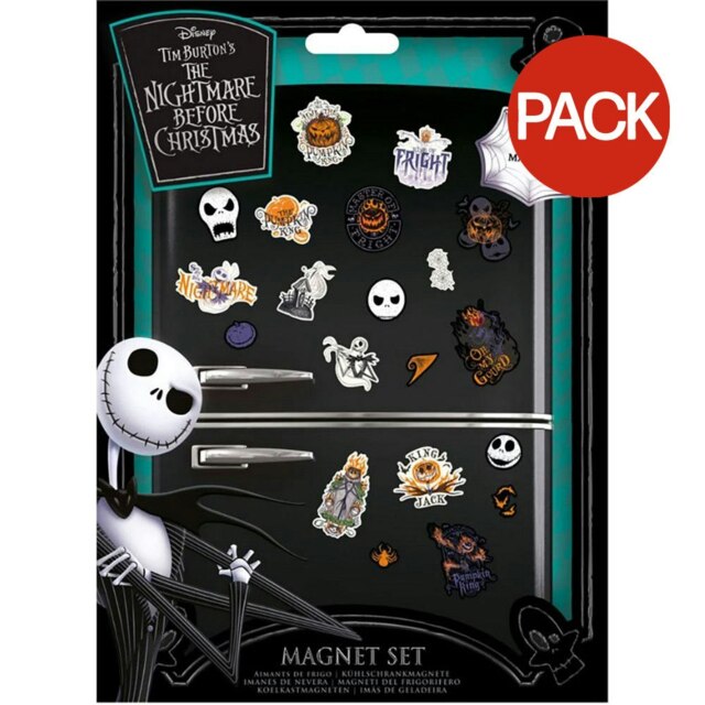 Nightmare Before Christmas Fridge Magnet (Pack of 20) - Black/White/Orange - 70mm x 50mm