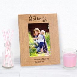 Personalised Happy Mother's Day Wood Picture Frame 6 x 4 for Mum