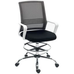 HOMCOM Draughtsman Chair, Mesh Ergonomic Drafting Chair, Black Black