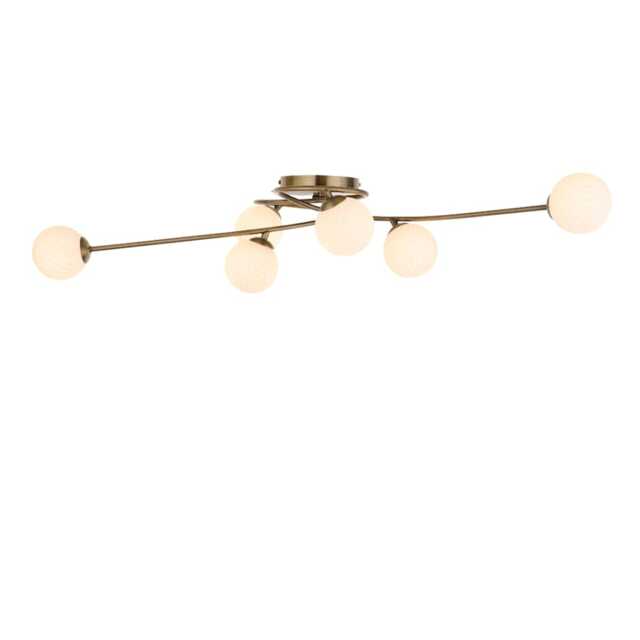 Pagazzi Jaymie 6-Light Antique Brass Semi-Flush Ceiling Light