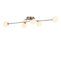 Pagazzi Jaymie 6-Light Antique Brass Semi-Flush Ceiling Light