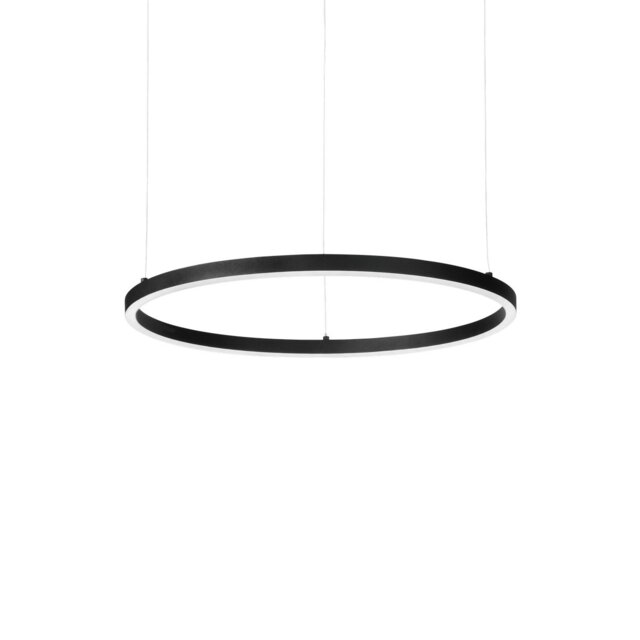 ORACLE Slim 50cm DALI Dimmable 3000K Round Integrated LED Pendant Ceiling Light Black