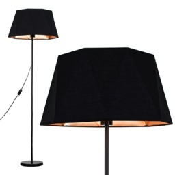 ValueLights Charlie Black Floor Lamp Black Copper Taper Shade
