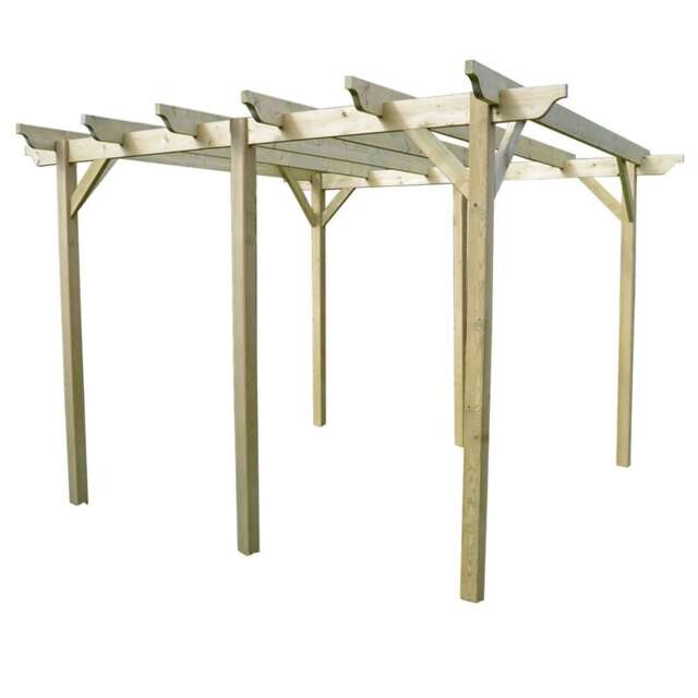 Garden Pergola 6 Posts - Wood - L180 x W780 x H270 cm - Light Green
