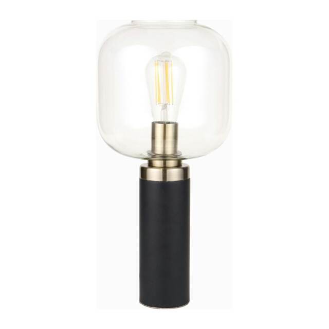 Industrial Thin Black Metal and Glass Table Lamp