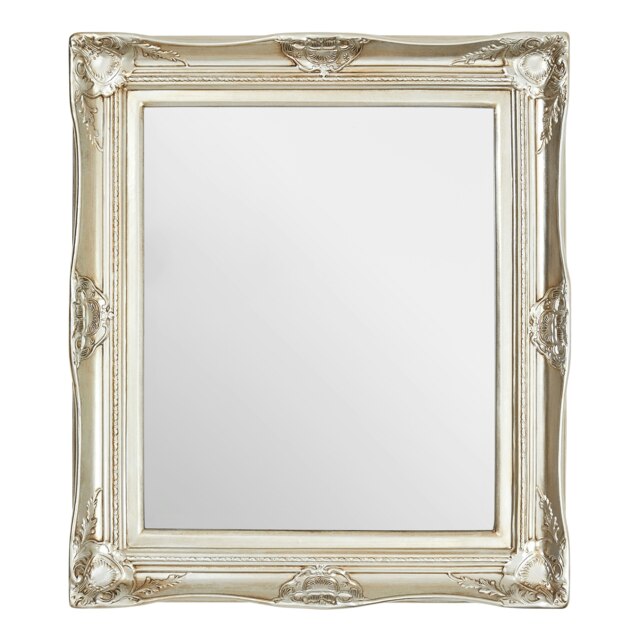Ornate Metallic Foliage Wall Mirror,Neoclassical Rectangular Wall Mirror,Champagne Gold Antique Mirror Gold