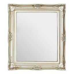 Ornate Metallic Foliage Wall Mirror,Neoclassical Rectangular Wall Mirror,Champagne Gold Antique Mirror Gold