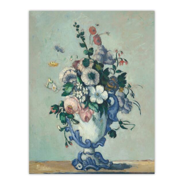 Flowers in a Rococo Vase Still Life Cezanne Huge Wall Art Print 18X24 In