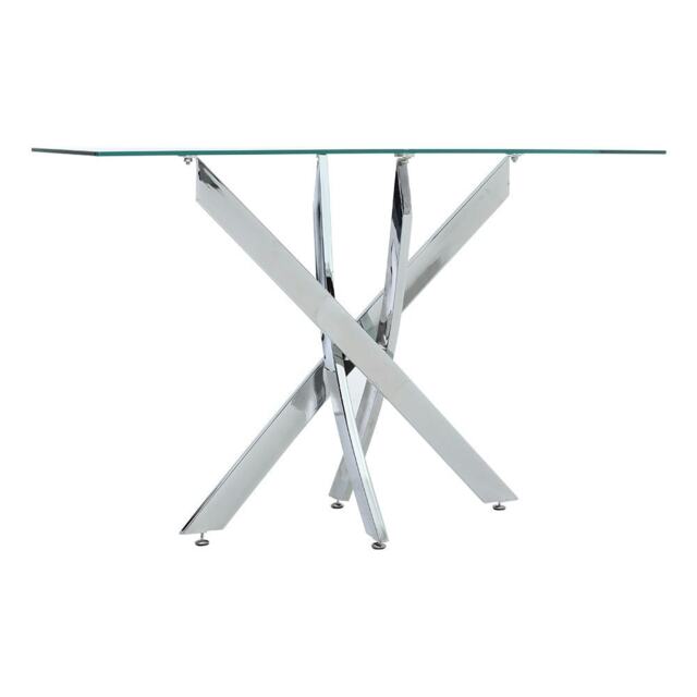 Living and Home Modern Rectangle Glass Top Coffee End Table- 120*40*76cm