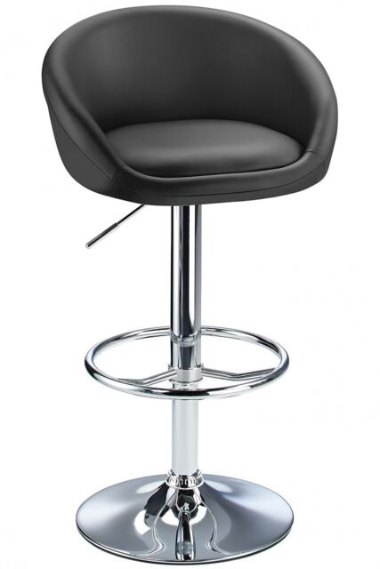 Lombardy Height Adjustable Breakfast Bar Stool Chrome - Black Black
