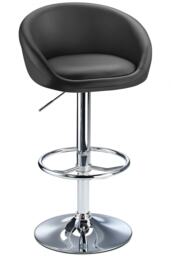 Lombardy Height Adjustable Breakfast Bar Stool Chrome - Black Black