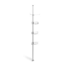 Simplehuman Medium Tension Shower Caddy with Adjustable Shleves, Extends 1.5 to 2.4m Silver Matt Stainless Steel + Anodised Aluminium Medium 1