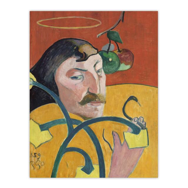 "Self Portrait with Halo and Snake Gauguin Huge Wall Art Poster Print 24X32"""
