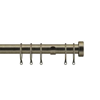 25-28mm Stud End Antique Brass Metal Curtain Pole Set 200 - 380cm Bronze Bronze