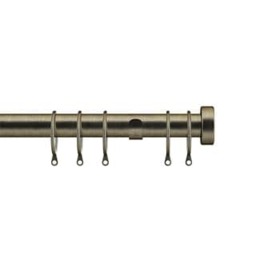 25-28mm Stud End Antique Brass Metal Curtain Pole Set 200 - 380cm Bronze Bronze