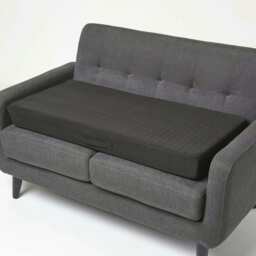 Homescapes Black Suede Orthopaedic Foam 2 Seater Booster Cushion Black Black 100 x 50 x 10 cm
