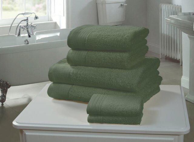 Chatsworth 600gsm Pure Cotton Towels Soft & Absorbent Green Ivy 1