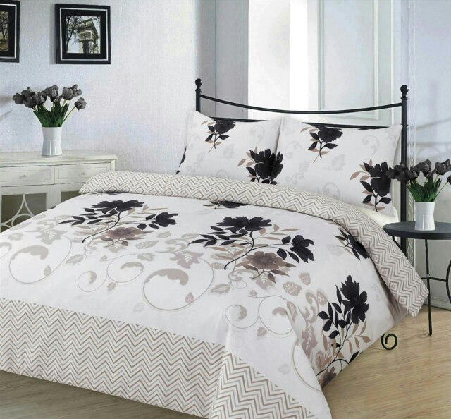 Bethany Floral Duvet Cover Set - Double - Black