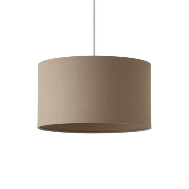 ValueLights Reni Taupe Fabric Drum Ceiling Shade (D)35cm