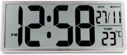 Acctim Date Keeper Digital Desk / Wall Clock Large LCD Display Thermometer Tabletop Clock Silver