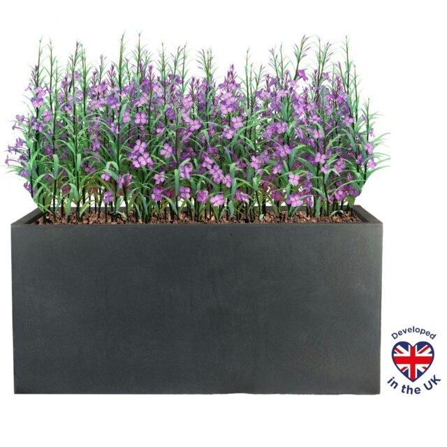 Faux Lead Concrete Trough Garden Planter H30 L60 W30 cm, 54 ltrs Cap.