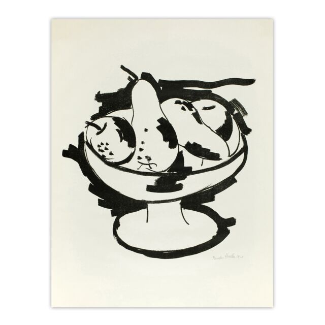 Bowl of Fruit Still Life Sketch Hartley Wall Art Poster Print