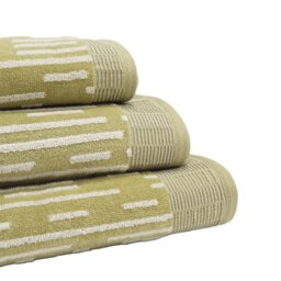 Barcode Stripe Pop Up Zero Twist Towels Green Bath towel