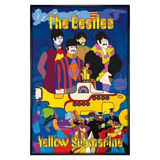 Gloss Black Framed The Beatles Yellow Submarine Maxi Poster Multi
