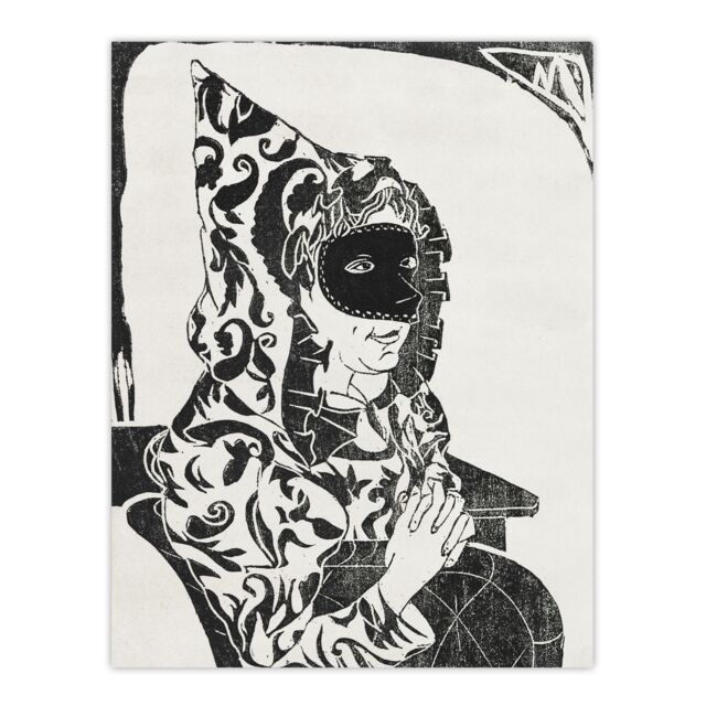 "Masked Woman with Cape Samuel J De Mesquita Huge Wall Art Poster Print 24X32"""