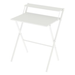 Levede Foldable Computer Desk Office Study Workstation with Monitor Shelf White White