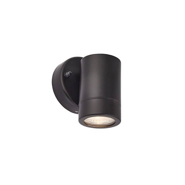 Palin 1 Light Outdoor Wall Light Matt Black, Glass IP44, GU10