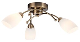 Contemporary 3 Arm Antique Brass Ceiling Light Fitting Gold Antique Brass 1