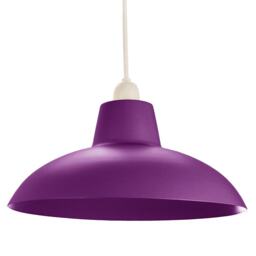 Industrial Retro Designed Matt Purple Curved Metal Ceiling Pendant Light Shade Purple Purple 1