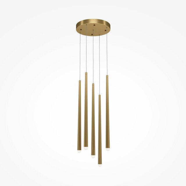 Maytoni Cascade Modern 5 Light Cluster Pendant Ceiling Light Brass Integrated LED 4000K