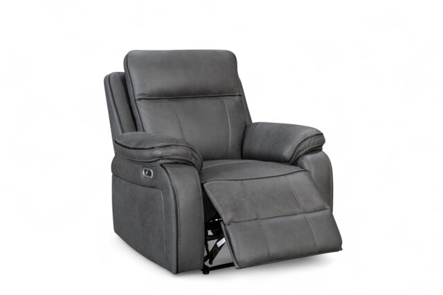 Faux Leather Grey Electric Recliner Chair VEGAS