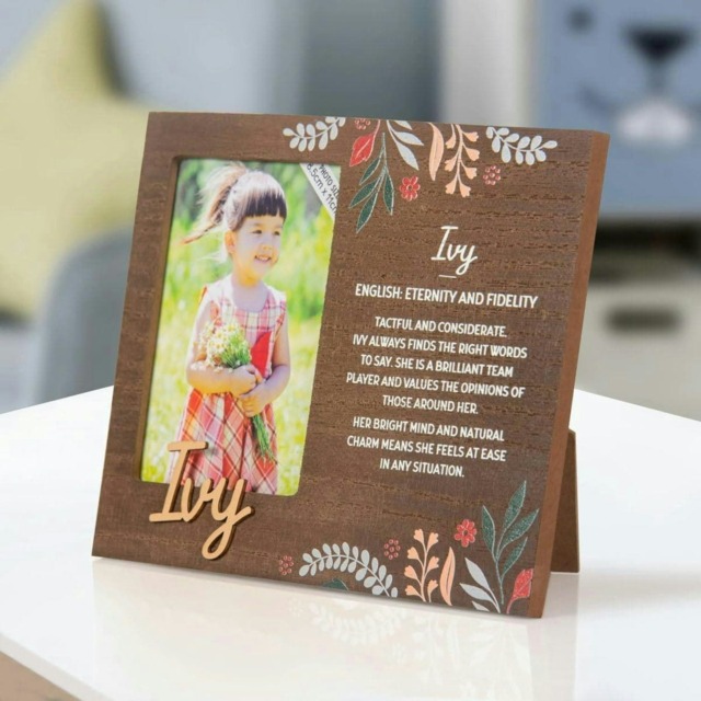 History & Heraldry Pre-Personalised Kids Wooden Picture Frame - Ivy