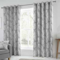 Fusion Matteo Eyelet Curtains Grey