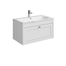 Balterley Wall Hung 1 Drawer Unit with Stone Basin 1 Tap Hole White 431 x 800 x 453mm