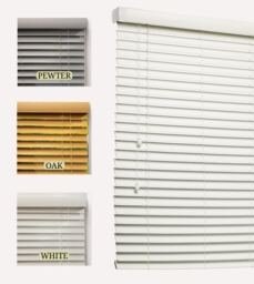 Lister Cartwright 50mm Woodgrain Fauxwood Venetian Blinds Windows Easy Fit Child Safety (White, 45 cm Width x 120 cm Drop)