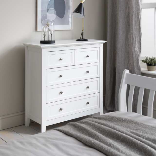 Karlstad Chest of Drawers 5 Drawer in White