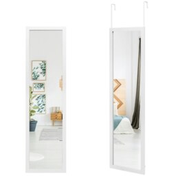 COSTWAY Full Length Mirror Over the Door Wall Hanging White White